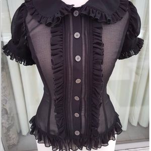 Black Chiffon Lolita Blouse